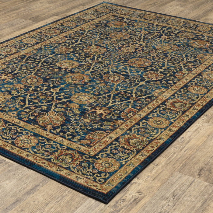 Oriental Weavers Ankara 501K5 Blue/ Gold 7'10"" x 10'10"" Indoor Area Rug A501K5240330ST
