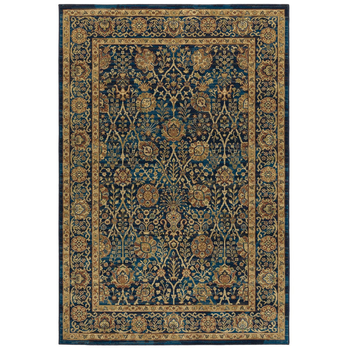 Oriental Weavers Ankara 501K5 Blue/ Gold 6'7"" x 9'6"" Indoor Area Rug A501K5200290ST