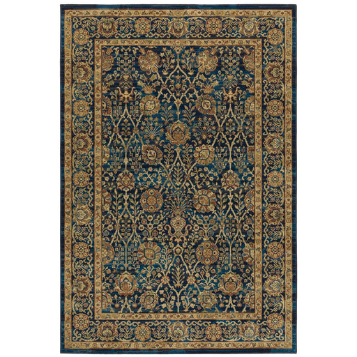 Oriental Weavers Ankara 501K5 Blue/ Gold 7'10"" x 10'10"" Indoor Area Rug A501K5240330ST