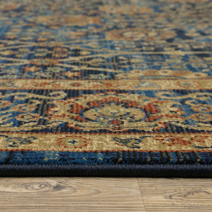 Oriental Weavers Ankara 501K5 Blue/ Gold 7'10"" x 10'10"" Indoor Area Rug A501K5240330ST