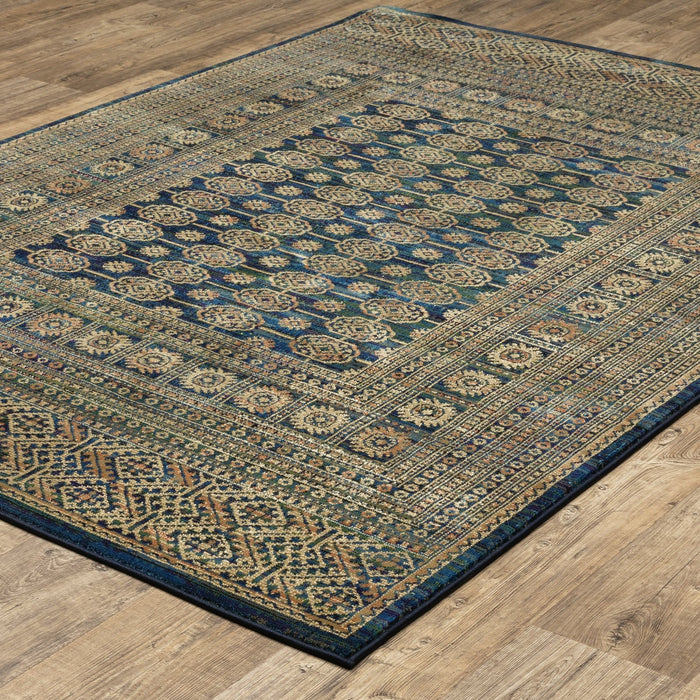 Oriental Weavers Ankara 602K5 Blue/ Gold 6'7"" x 9'6"" Indoor Area Rug A602K5200290ST
