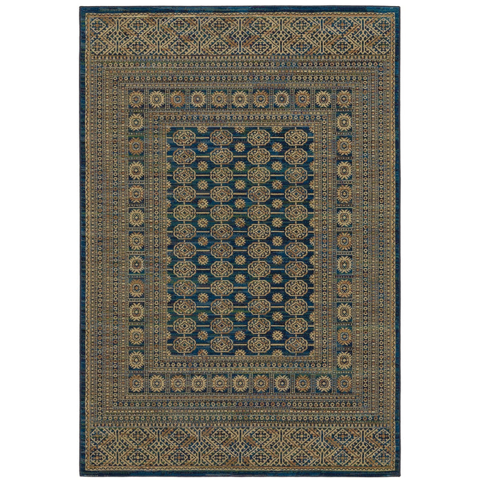 Oriental Weavers Ankara 602K5 Blue/ Gold 6'7"" x 9'6"" Indoor Area Rug A602K5200290ST