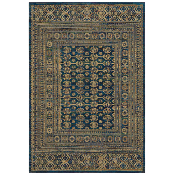 Oriental Weavers Ankara 602K5 Blue/ Gold 7'10"" x 10'10"" Indoor Area Rug A602K5240330ST
