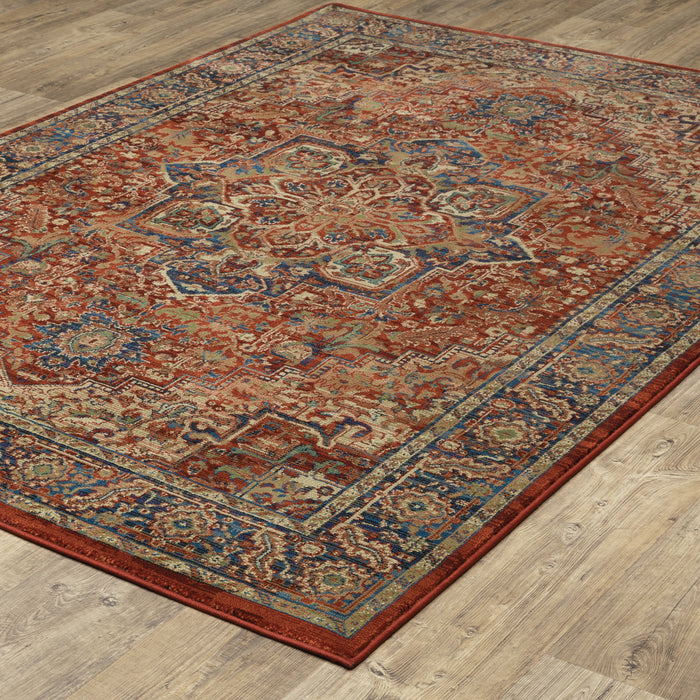 Oriental Weavers Ankara 604R5 Red/ Blue 7'10"" x 10'10"" Indoor Area Rug A604R5240330ST