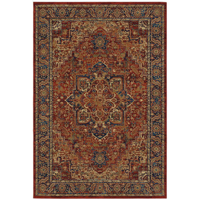 Oriental Weavers Ankara 604R5 Red/ Blue 7'10"" x 10'10"" Indoor Area Rug A604R5240330ST