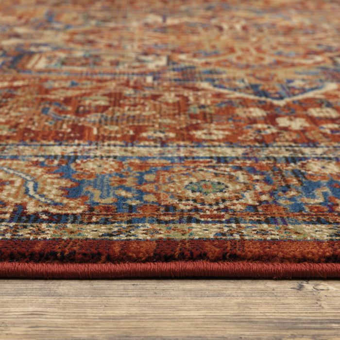 Oriental Weavers Ankara 604R5 Red/ Blue 7'10"" x 10'10"" Indoor Area Rug A604R5240330ST