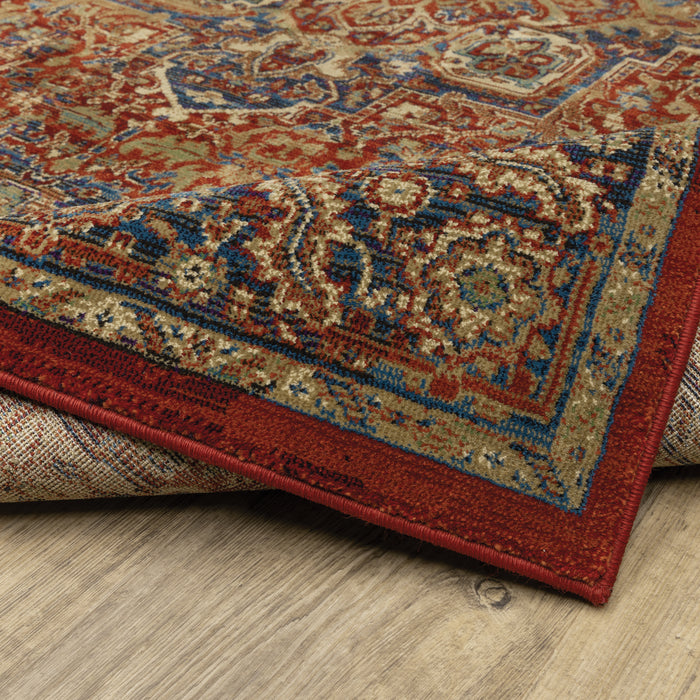 Oriental Weavers Ankara 604R5 Red/ Blue 9'10"" x 12'10"" Indoor Area Rug A604R5300390ST
