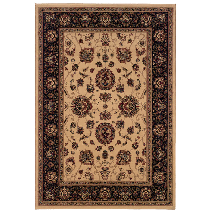Oriental Weavers Ariana 130/7 Ivory/ Black 10' x 12'7"" Indoor Area Rug A130/7300390ST