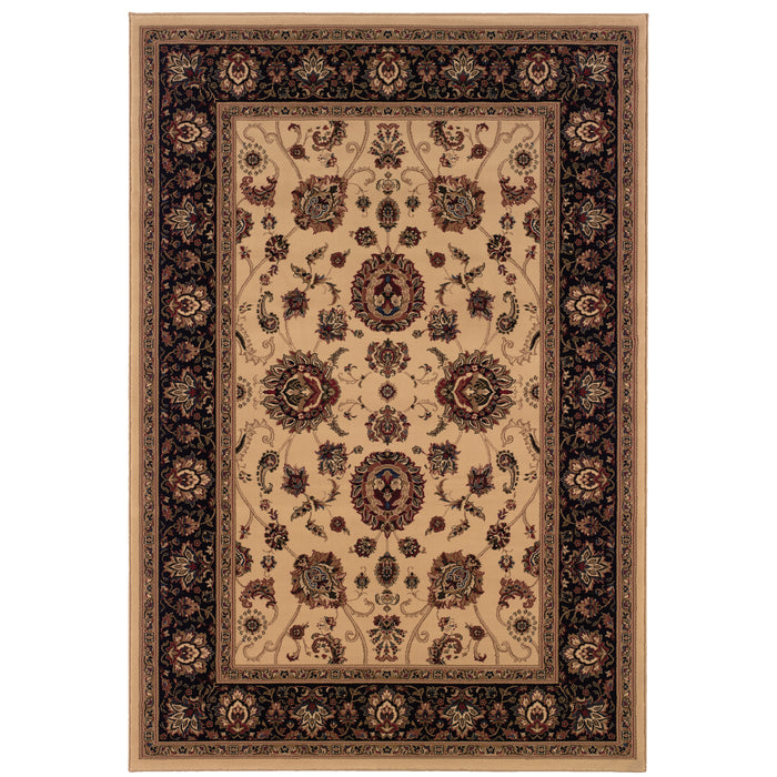 Oriental Weavers Ariana 130/7 Ivory/ Black 8' Square Indoor Area Rug A130/7240240SQ