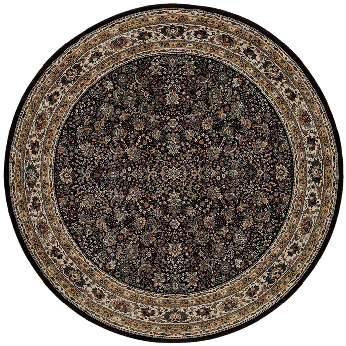 Oriental Weavers Ariana 213K8 Black/ Ivory 8' Round Indoor Area Rug A213K8240240ST