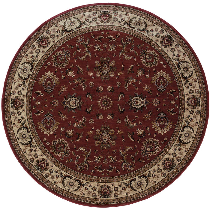 Oriental Weavers Ariana 311C3 Red/ Ivory 8' Round Indoor Area Rug A311C3240240ST
