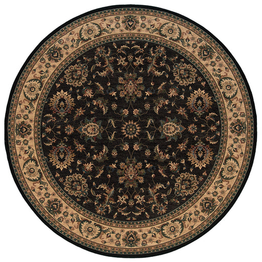Oriental Weavers Ariana 311K3 Black/ Ivory 8' Round Indoor Area Rug A311K3240240ST
