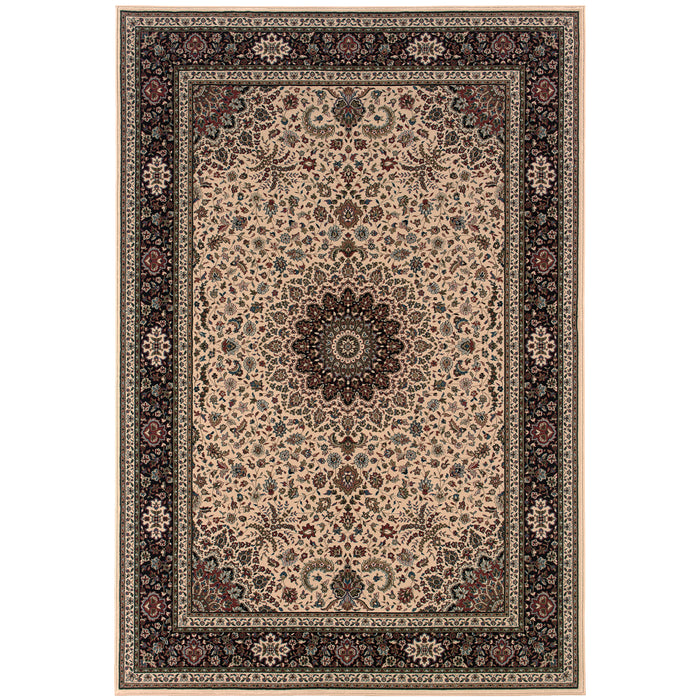 Oriental Weavers Ariana 095I8 Ivory/ Black 8' Square Indoor Area Rug A095I8240240SQ