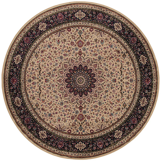 Oriental Weavers Ariana 095I8 Ivory/ Black 8' Round Indoor Area Rug A095I8240240ST