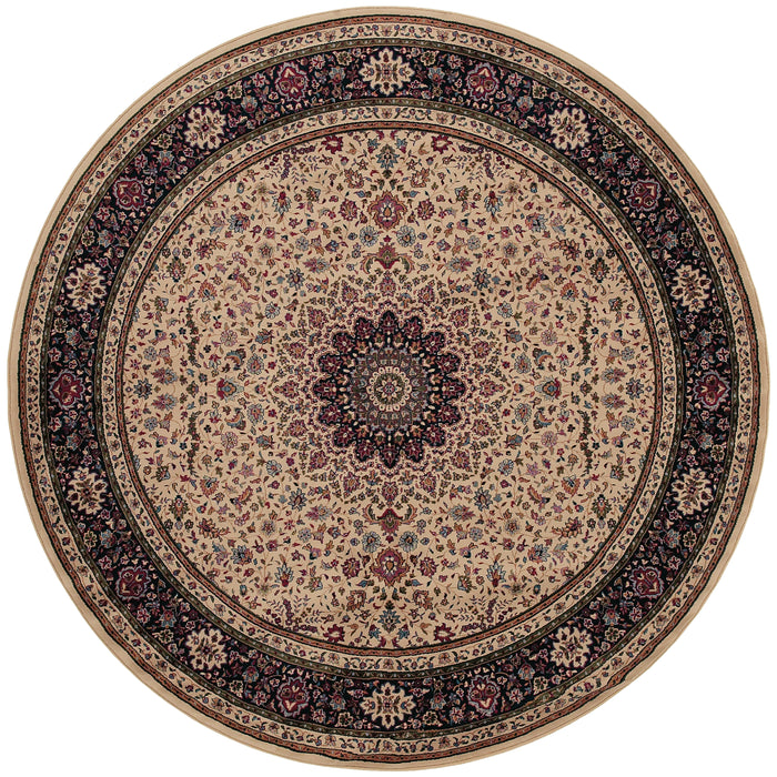 Oriental Weavers Ariana 095I8 Ivory/ Black 8' Round Indoor Area Rug A095I8240240ST