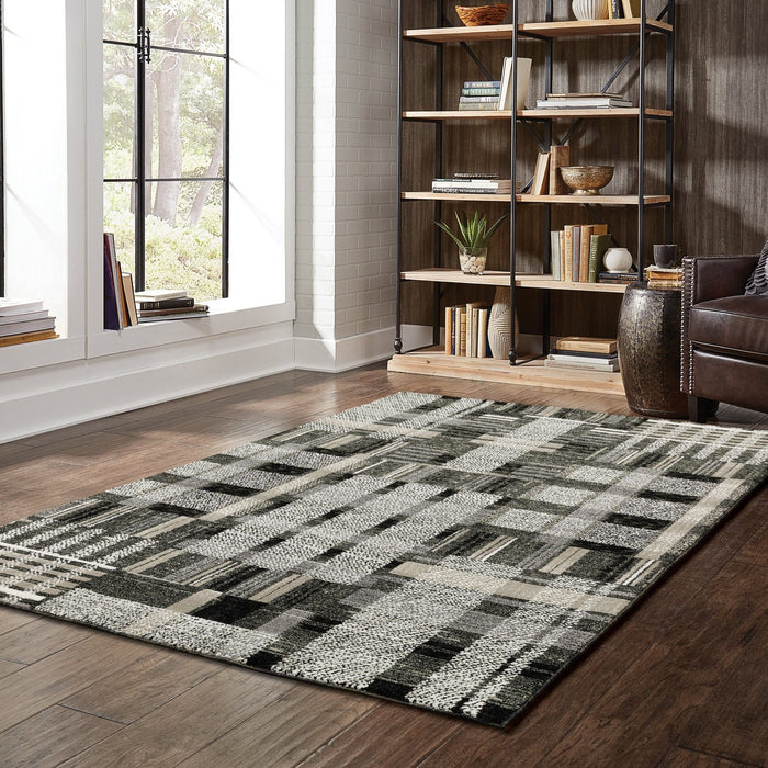 Oriental Weavers Atlas 752C0 Black/ Grey 6'7"" x 9'6"" Indoor Area Rug A752C0200300ST
