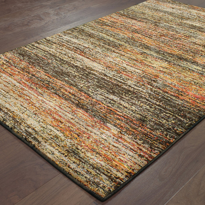 Oriental Weavers Atlas 8037C Gold/ Charcoal 8'6"" x 11'7"" Indoor Area Rug A8037C260370ST