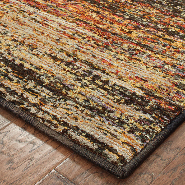 Oriental Weavers Atlas 8037C Gold/ Charcoal 8'6"" x 11'7"" Indoor Area Rug A8037C260370ST
