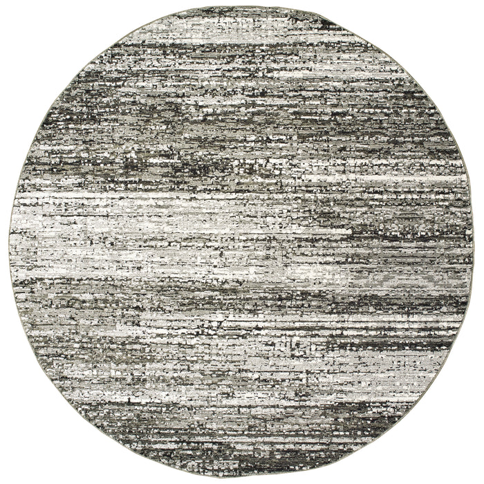 Oriental Weavers Atlas 8037G Ash/ Charcoal 7'10"" Round Indoor Area Rug A8037G240RDST