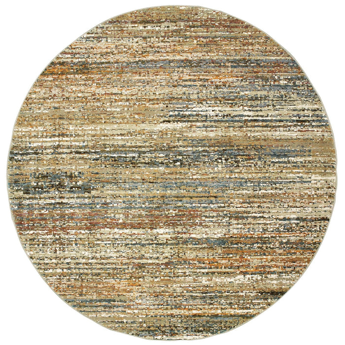 Oriental Weavers Atlas 8037J Gold/ Green 7'10"" Round Indoor Area Rug A8037J240RDST