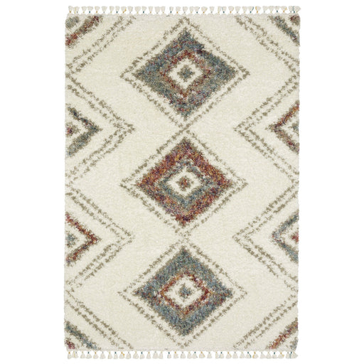 Oriental Weavers Axis AX07A Ivory/ Multi 6'7"" x 9'6"" Indoor Area Rug AAX07A200296ST
