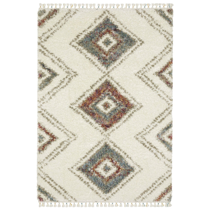 Oriental Weavers Axis AX07A Ivory/ Multi 6'7"" x 9'6"" Indoor Area Rug AAX07A200296ST