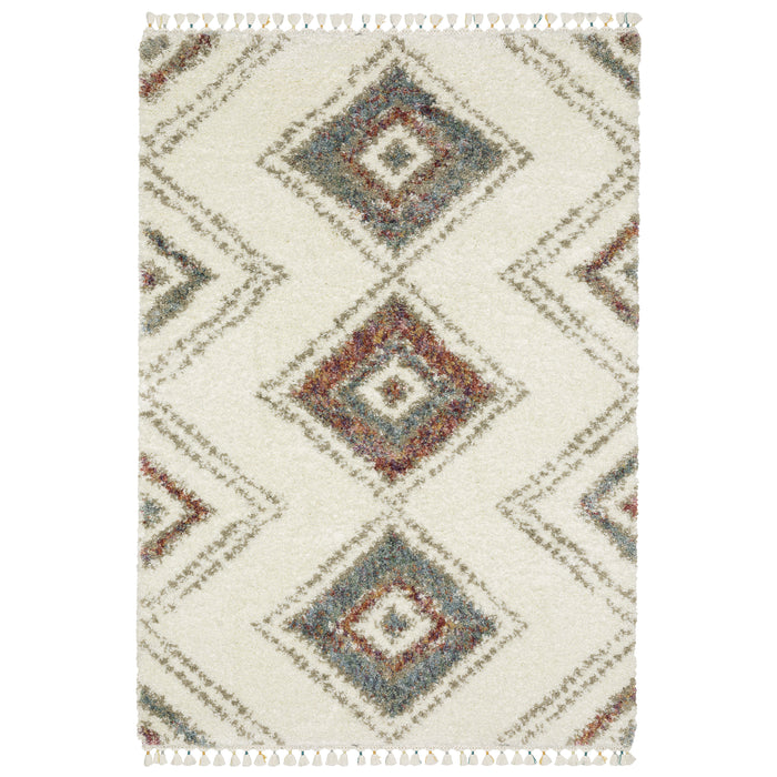 Oriental Weavers Axis AX07A Ivory/ Multi 9'10"" x 12'10"" Indoor Area Rug AAX07A300394ST