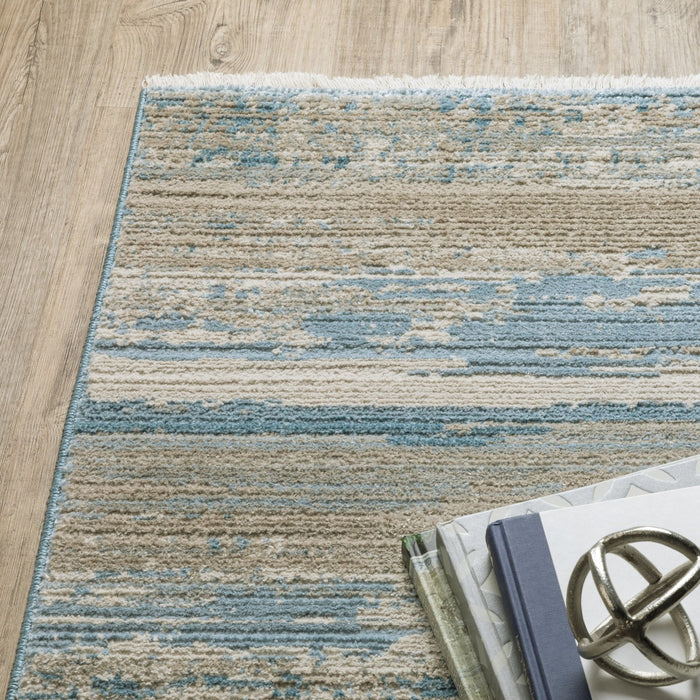 Oriental Weavers Bauer 042L2 Blue/ Beige 7'10"" x 10'10"" Indoor Area Rug B042L2240330ST
