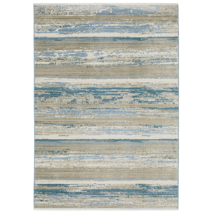 Oriental Weavers Bauer 042L2 Blue/ Beige 7'10"" x 10'10"" Indoor Area Rug B042L2240330ST
