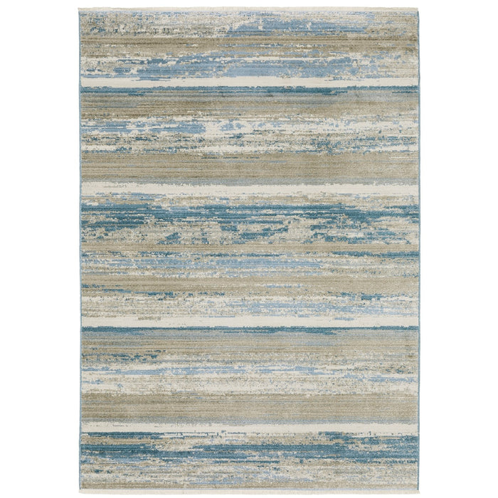 Oriental Weavers Bauer 042L2 Blue/ Beige 9'10"" x 12'10"" Indoor Area Rug B042L2300390ST