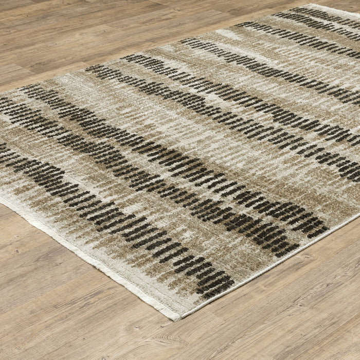 Oriental Weavers Bauer 8120D Beige/ Charcoal 9'10"" x 12'10"" Indoor Area Rug B8120D300390ST