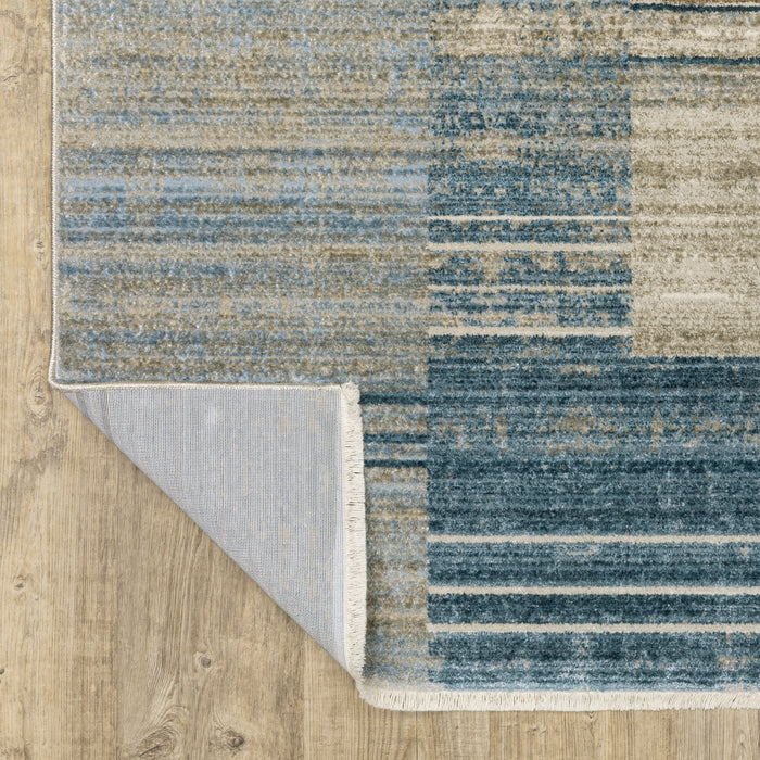 Oriental Weavers Bauer 090B2 Blue/ Beige 7'10"" x 10'10"" Indoor Area Rug B090B2240330ST