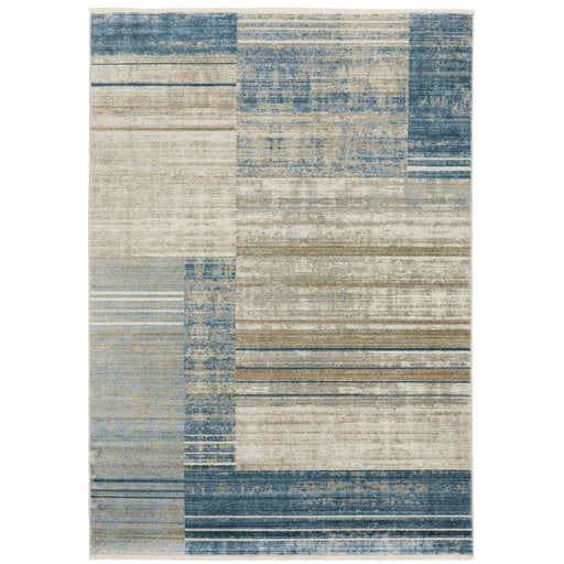 Oriental Weavers Bauer 090B2 Blue/ Beige 7'10"" x 10'10"" Indoor Area Rug B090B2240330ST