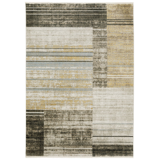 Oriental Weavers Bauer 090N2 Beige/ Charcoal 7'10"" x 10'10"" Indoor Area Rug B090N2240330ST