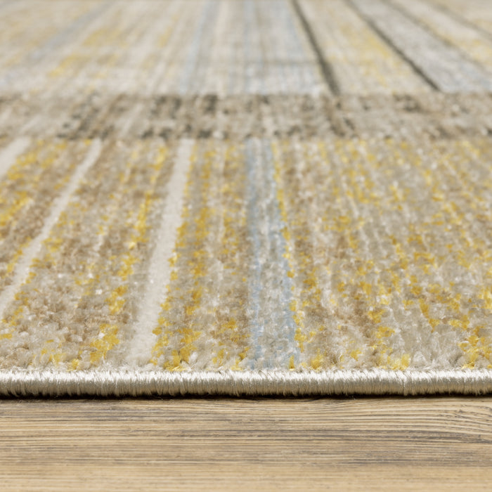 Oriental Weavers Bauer 090N2 Beige/ Charcoal 7'10"" x 10'10"" Indoor Area Rug B090N2240330ST