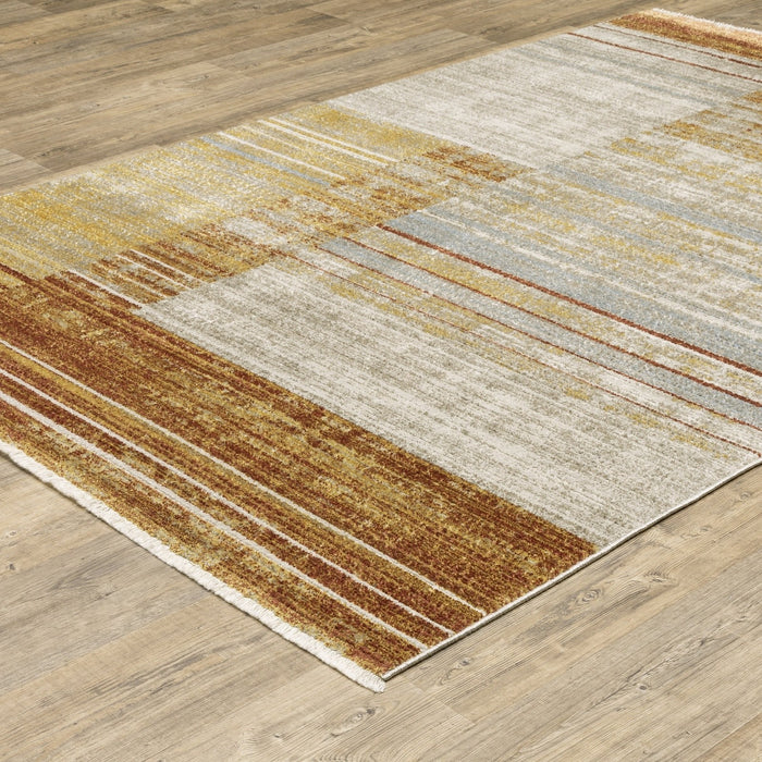 Oriental Weavers Bauer 090R2 Rust/ Gold 7'10"" x 10'10"" Indoor Area Rug B090R2240330ST