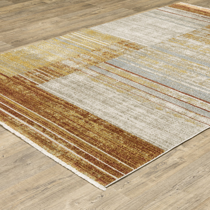Oriental Weavers Bauer 090R2 Rust/ Gold 6'7"" x 9'6"" Indoor Area Rug B090R2200290ST