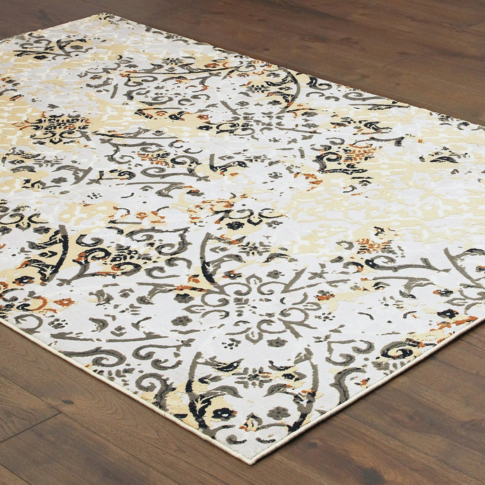 Oriental Weavers Bowen 108W2 Grey/ Gold 9'10"" x 12'10"" Indoor Area Rug B108W2300390ST