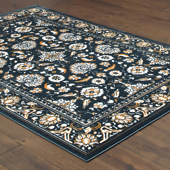 Oriental Weavers Bowen 534L2 Navy/ Gold 6'7"" x 9'6"" Indoor Area Rug B534L2200290ST