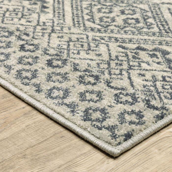 Oriental Weavers Branson BR02A Blue/ Beige 9'10"" x 12'10"" Indoor Area Rug BBR02A300390ST