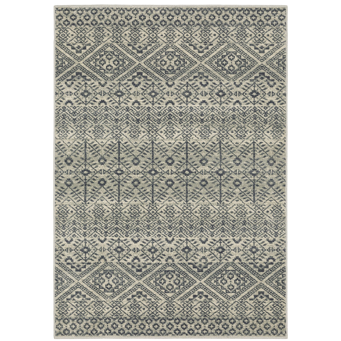 Oriental Weavers Branson BR02A Blue/ Beige 9'10"" x 12'10"" Indoor Area Rug BBR02A300390ST