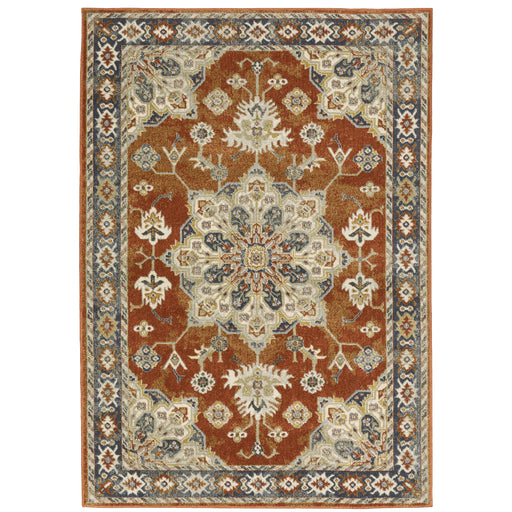 Oriental Weavers Branson BR04A Rust/ Beige 9'10"" x 12'10"" Indoor Area Rug BBR04A300390ST