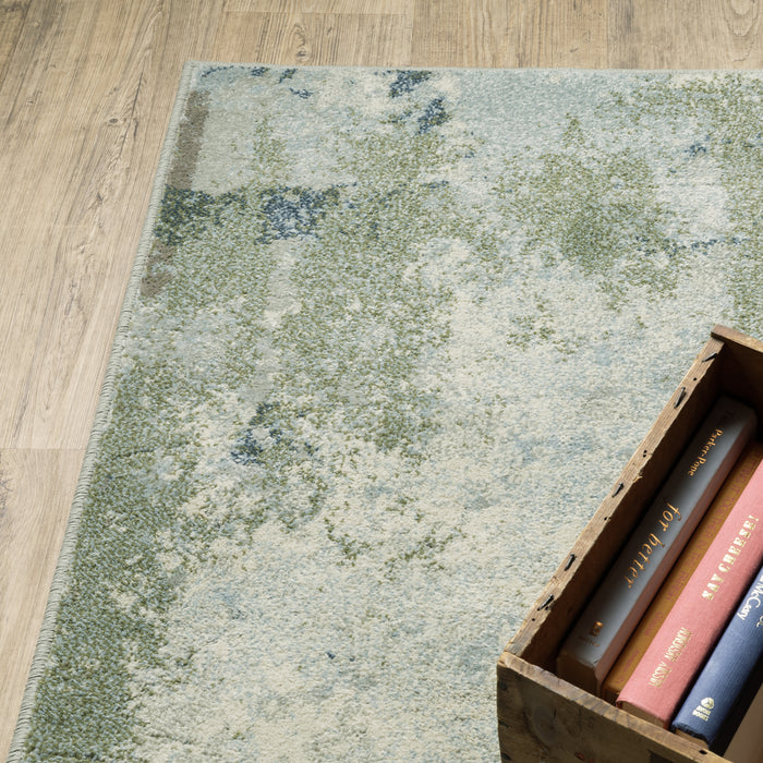 Oriental Weavers Branson BR08A Blue/ Green 9'10"" x 12'10"" Indoor Area Rug BBR08A300390ST