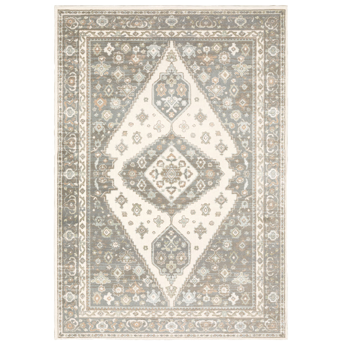 Oriental Weavers Capistrano 511E1 Ivory/ Grey 7'10"" x 10'10"" Indoor Area Rug C511E1240330ST