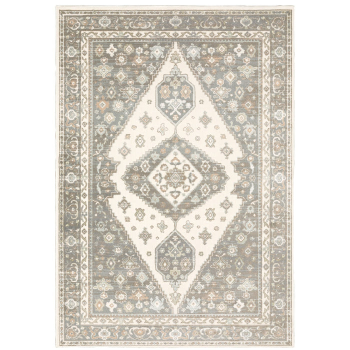 Oriental Weavers Capistrano 511E1 Ivory/ Grey 9'10"" x 12'10"" Indoor Area Rug C511E1300390ST