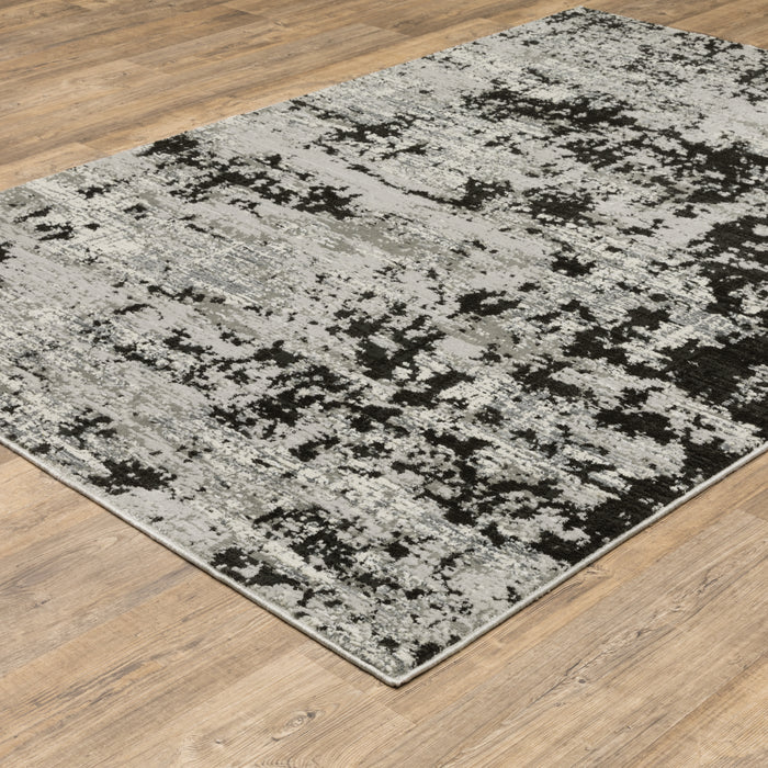 Oriental Weavers Caravan 4153Q Grey/ Black 6'7"" x 9'6"" Indoor Area Rug C4153Q200296ST