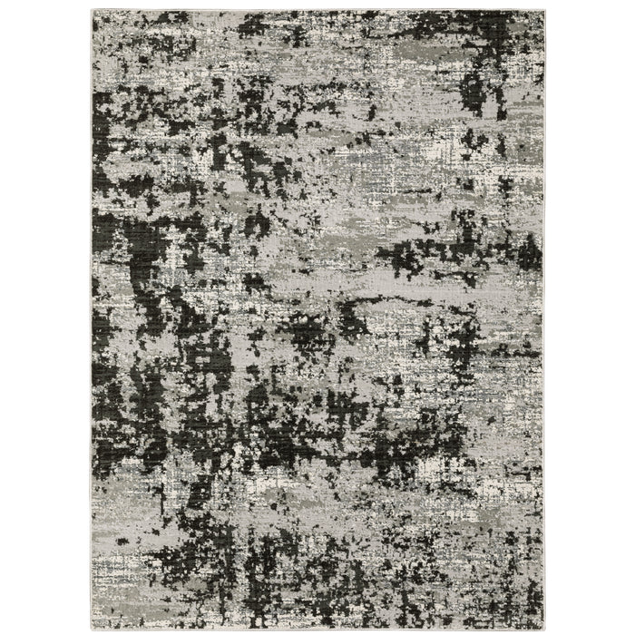 Oriental Weavers Caravan 4153Q Grey/ Black 6'7"" x 9'6"" Indoor Area Rug C4153Q200296ST