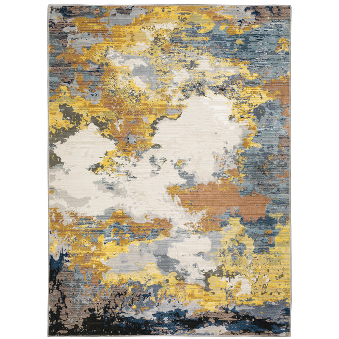 Oriental Weavers Caravan 530V8 Yellow/ Blue 9'10"" x 12'10"" Indoor Area Rug C530V8300394ST