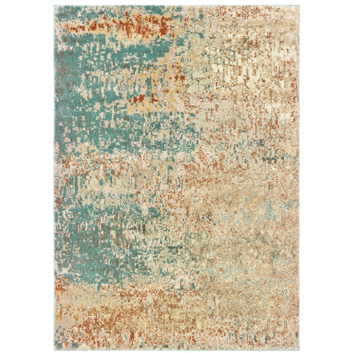 Oriental Weavers Carson 9654B Blue/ Orange 9'10"" x 12'10"" Indoor Area Rug C9654B300390ST