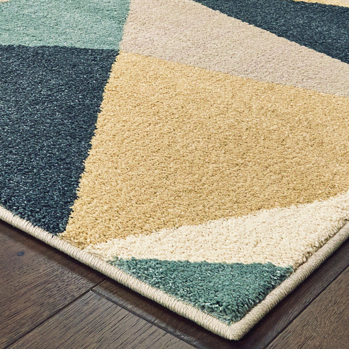 Oriental Weavers Carson 9659B Blue/ Orange 7'10"" x 10' Indoor Area Rug C9659B240305ST